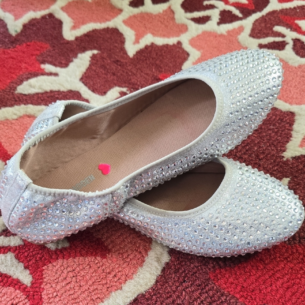 Steve Madden Silver Rhinestone Flats